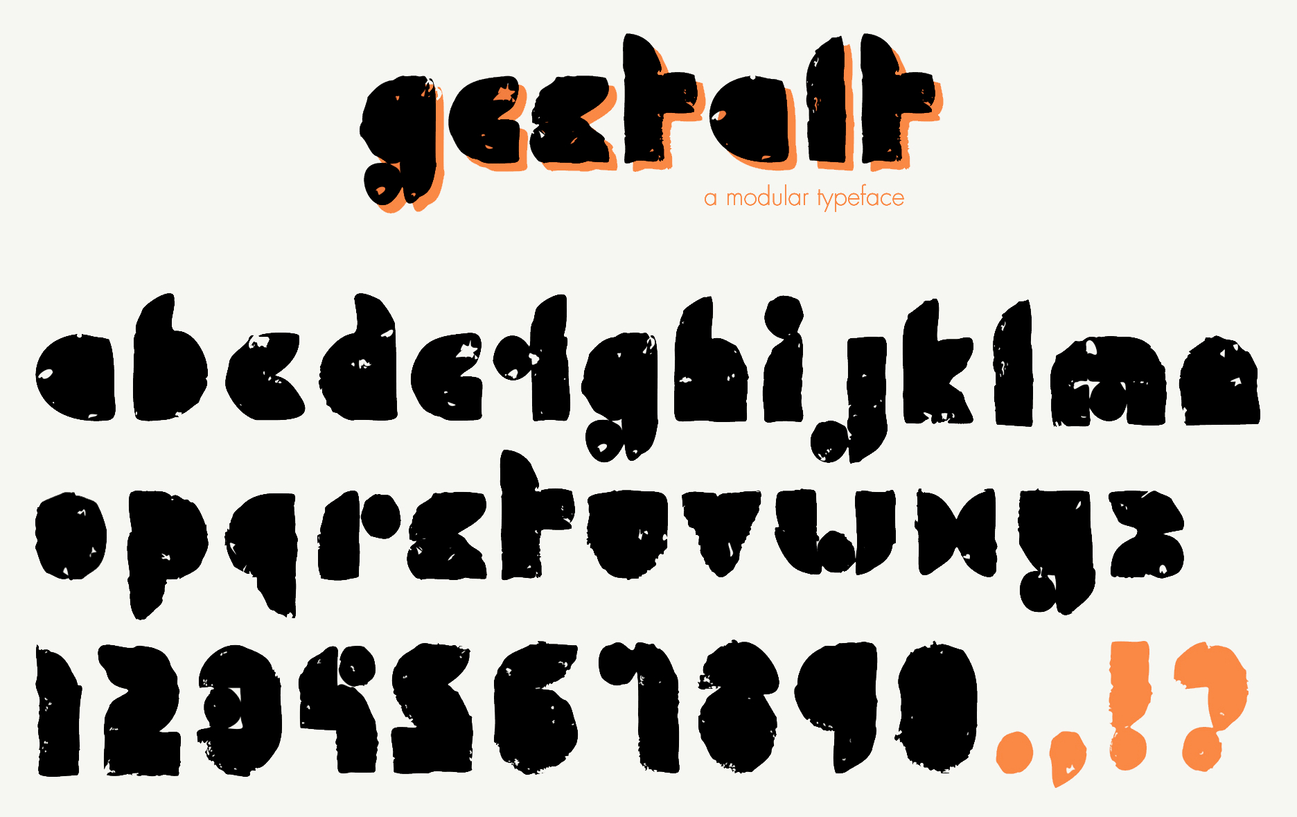 Alphabet written using the Gestalt typeface