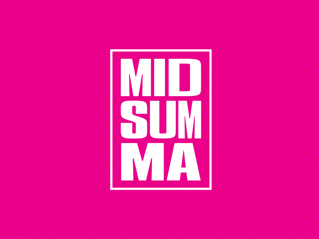 Midsumma logo on a pink background